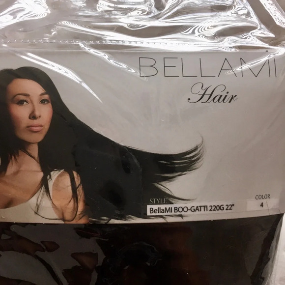 Bellami Boogatti chocolate brown extensions color #4 220 grams 22 inches NEW - Picture 2 of 5